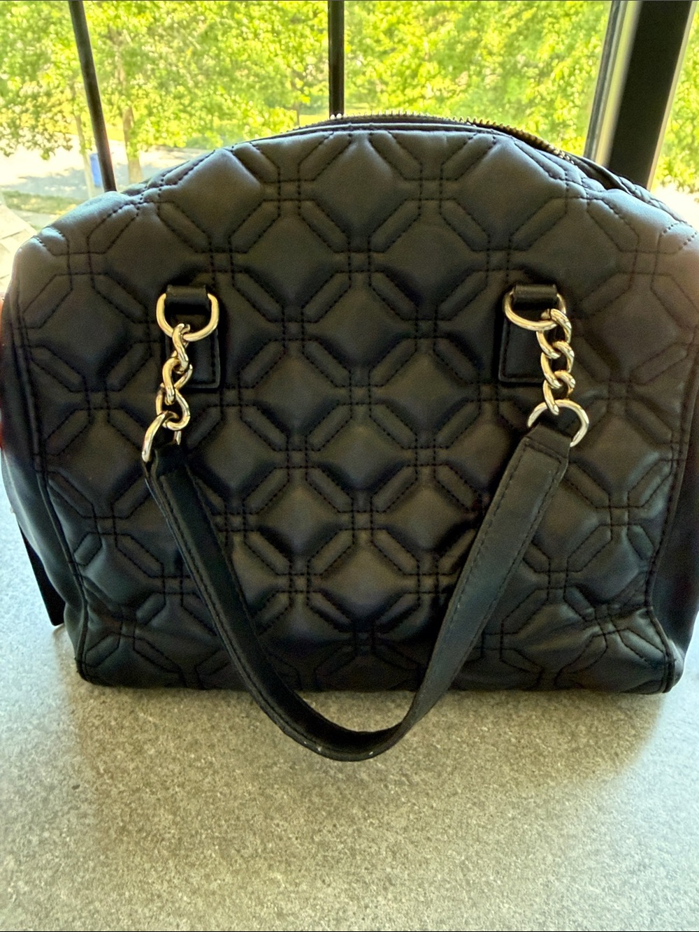 kate spade Black Quilted Dome Satchel with Gold Accents - Picture 5 of 6